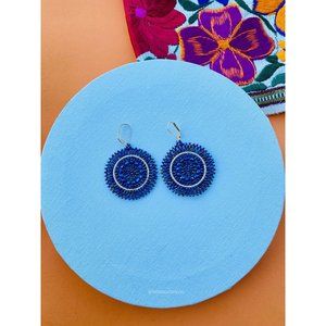 Mexican Earrings Huichol Earrings Floral Mexican Earrings, Boho Floral Earrings,